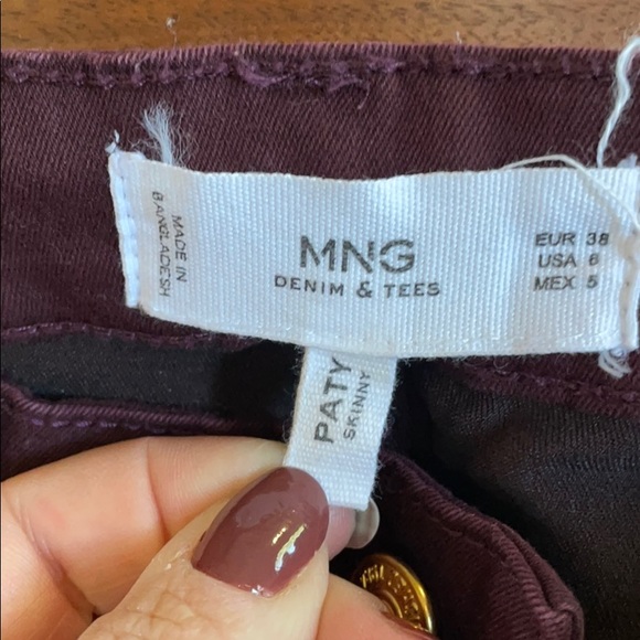 MNG Plum Burgundy Skinny Jeans 6 - Picture 3 of 4